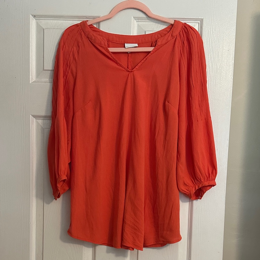 Ava & Viv Vibrant Coral Blouse